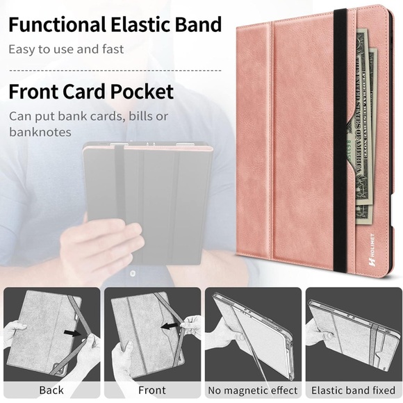 Case for iPad Pro 11” 2022 4th/3rd/2nd/1st Generation with Pencil Holder Leather - Picture 3 of 16